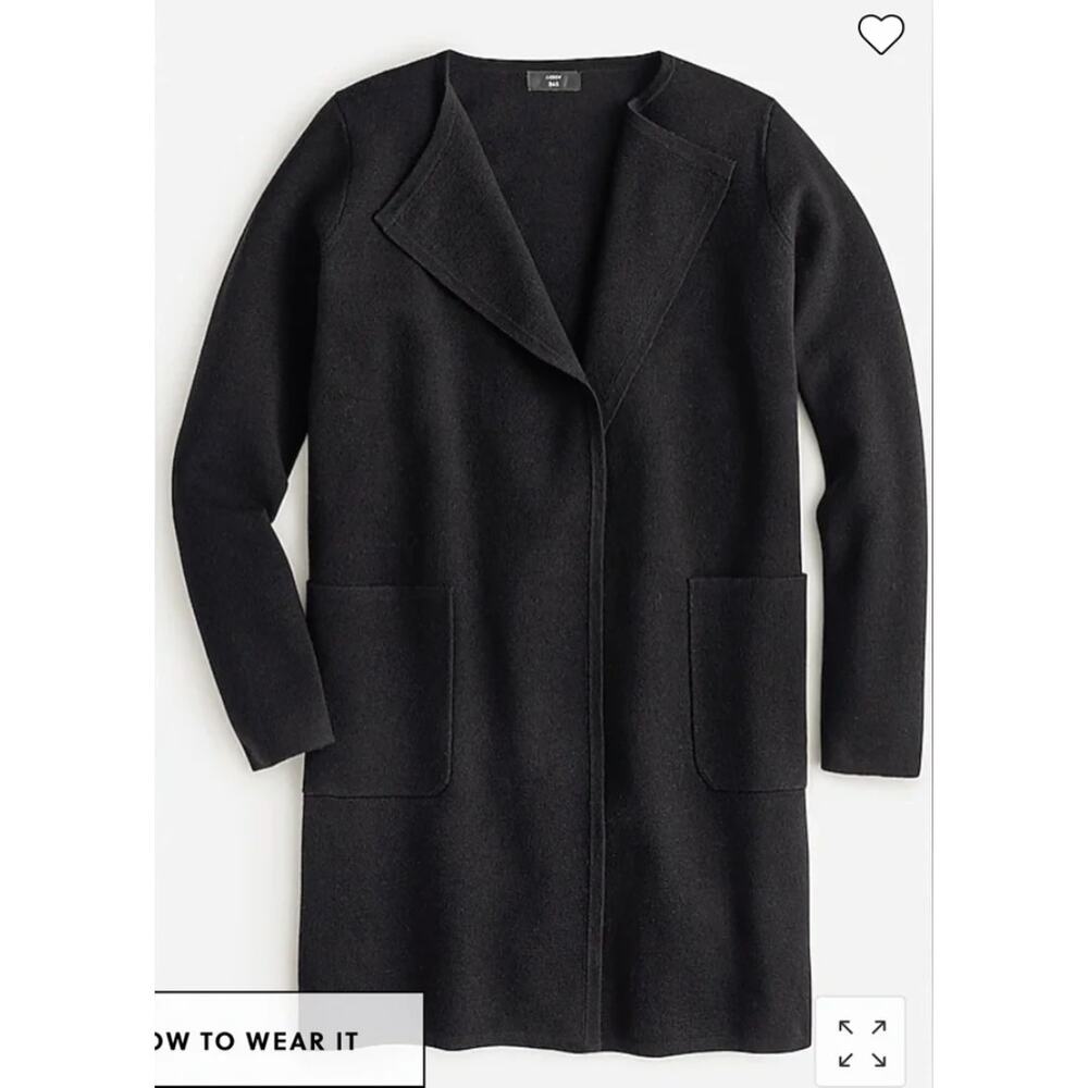 J. Crew Juliette Collarless Sweater Blazer Black J6339 Size M - Picture 6 of 13